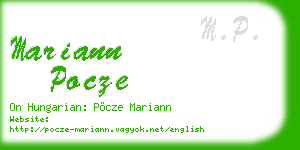 mariann pocze business card